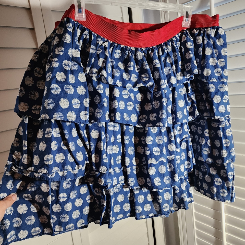 Lane Bryant Navy and White Patterned A-Line Skirt